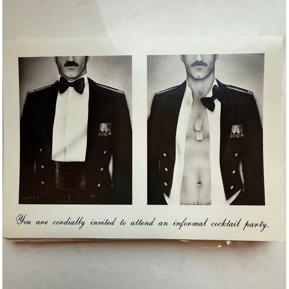 Vintage Invitation Cards 1981‎ West Graphics Cocktail Party Gay LGBTQ Interest